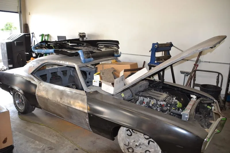 1969 Firebird resto-mod build on a Roadster Shop chassis with LT4 engine and 8L90E transmission